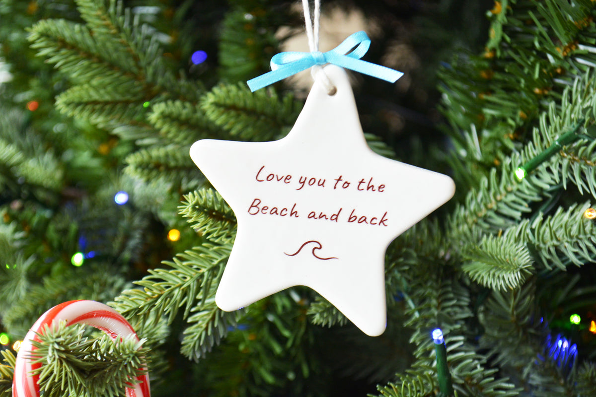 Beach Christmas Ornament - Love You to the Beach and Back Friendship Ornament - Coastal Gift