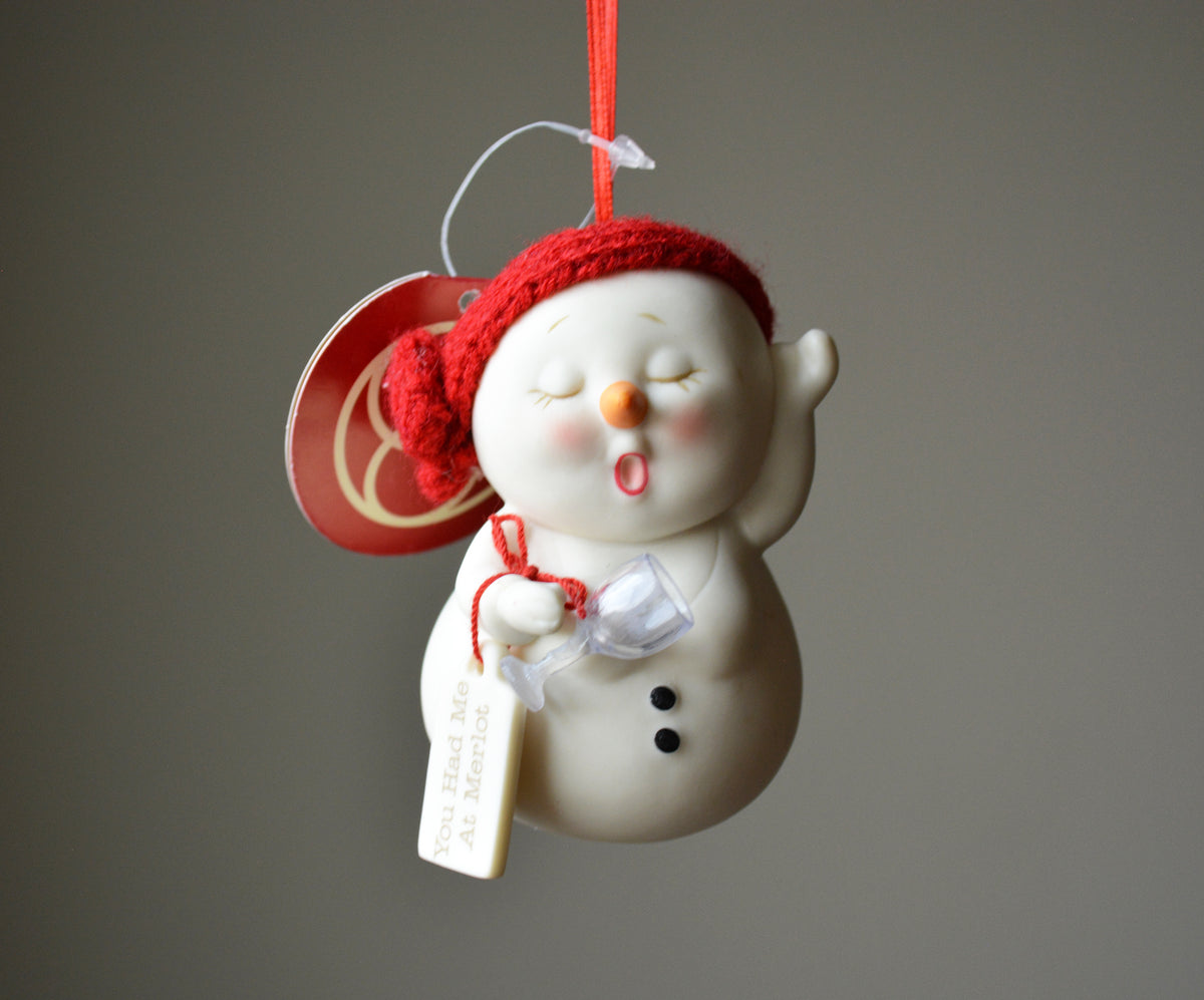 Department 56 Snowpinions “You Had Me at Merlot” Snowman Christmas Ornament 4039417