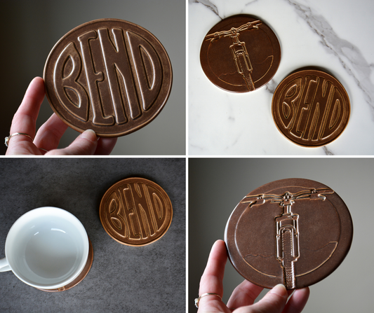 Personalized Ceramic Coasters - Design Your Own Custom Logo or Artwork - Handmade Coaster Set