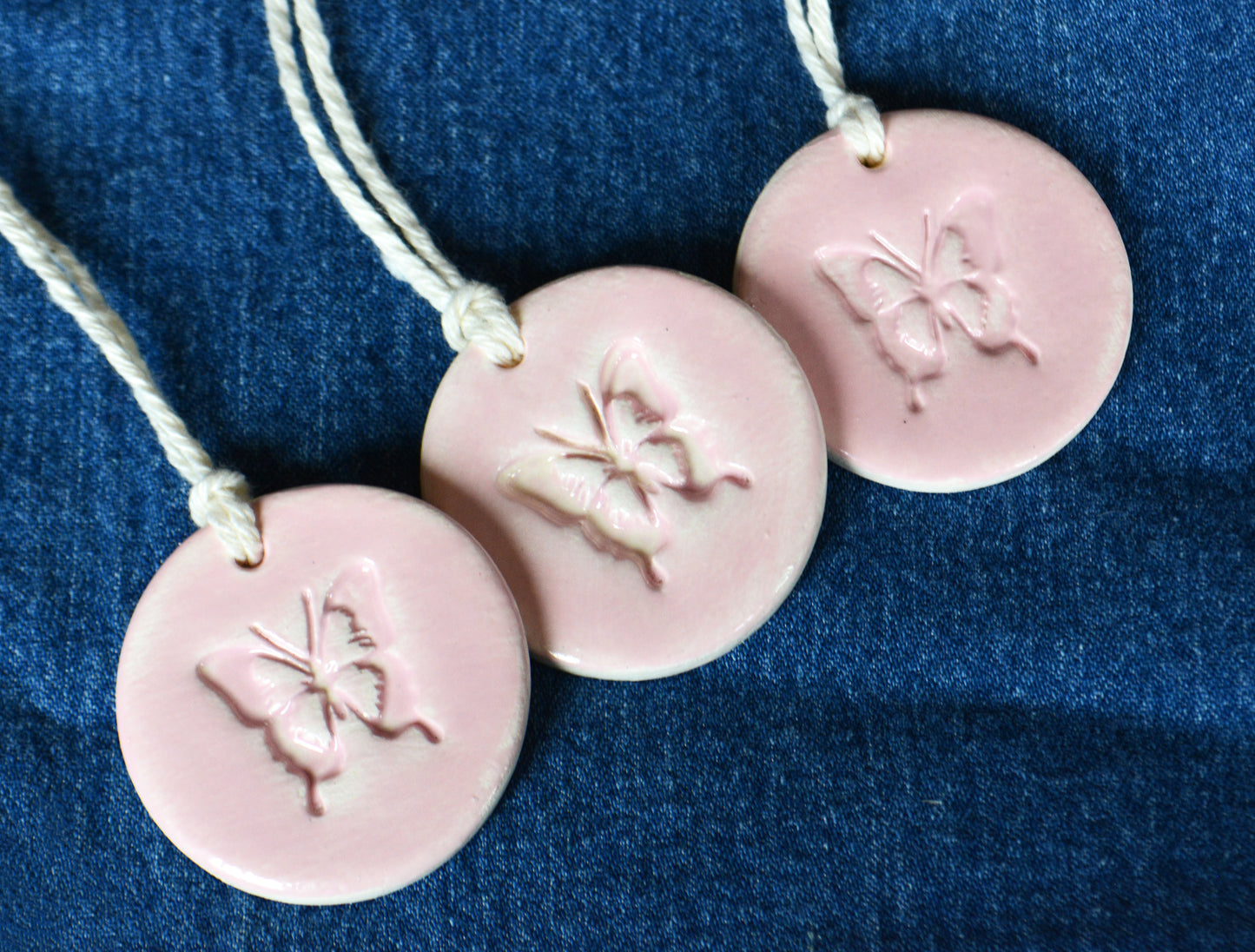 Nashville Inspired Butterfly Gift Tags, Rustic Pink Western Ceramic Gift Tag