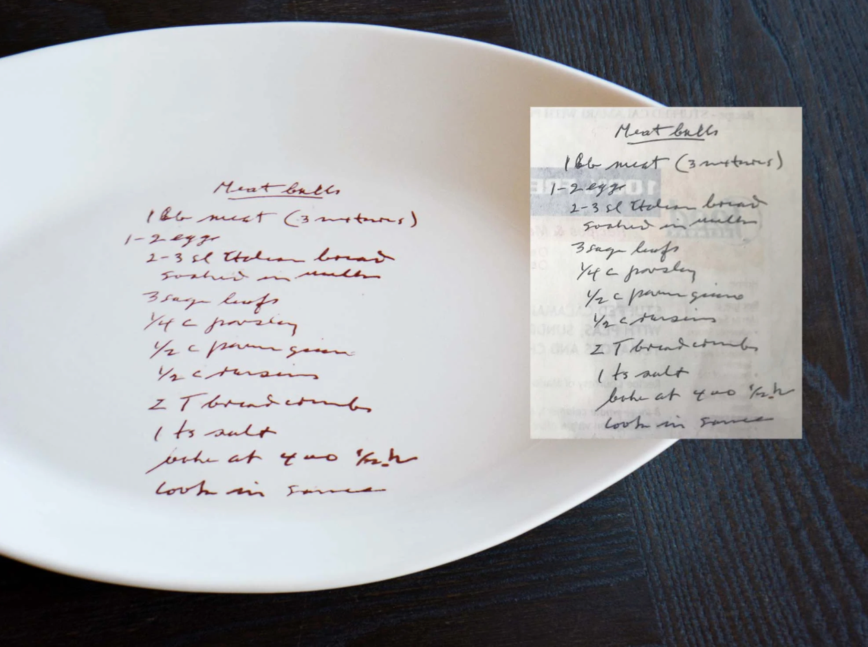 Ceramic Handwritten Recipe Platter with Handles