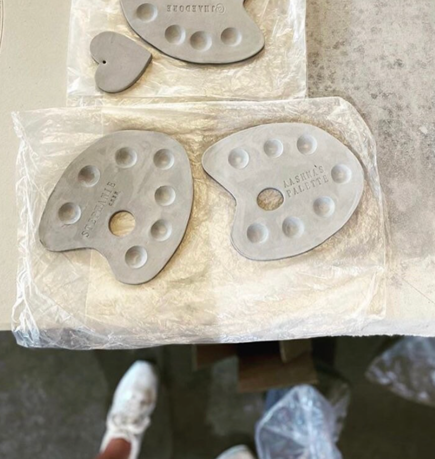 Personalized Handmade Ceramic Paint Palette  - Custom Artist Gift