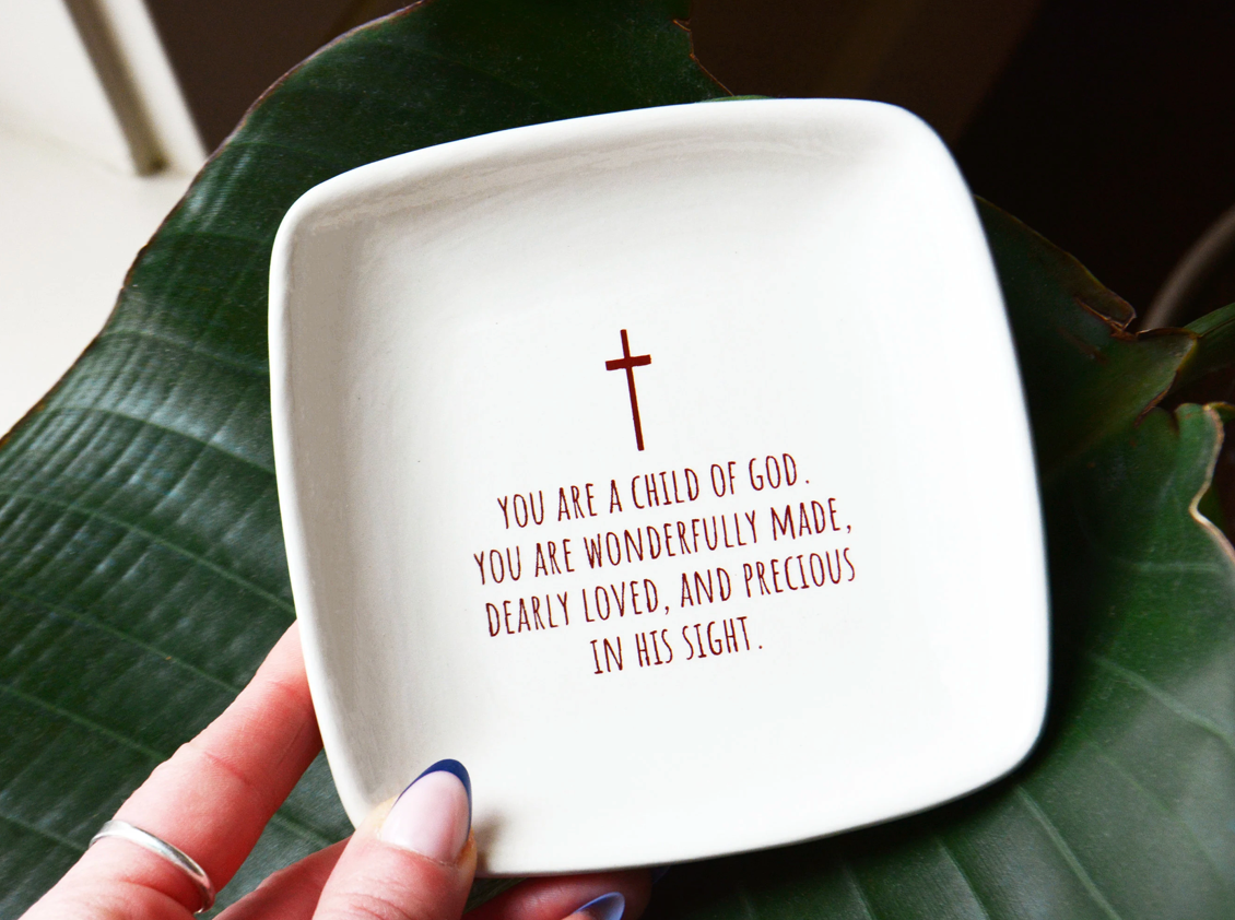 Child of God Personalized Ceramic Keepsake Dish - Baptism & Confirmation Christian Gift Psalm 139 (Copy)