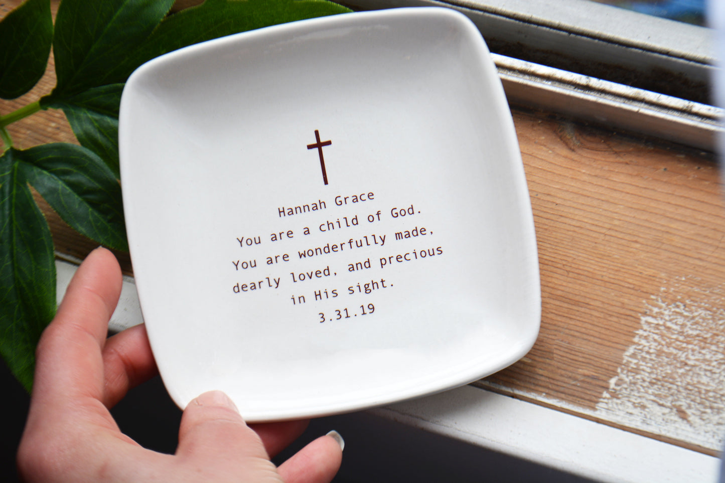 Child of God Personalized Ceramic Keepsake Dish - Baptism & Confirmation Christian Gift Psalm 139