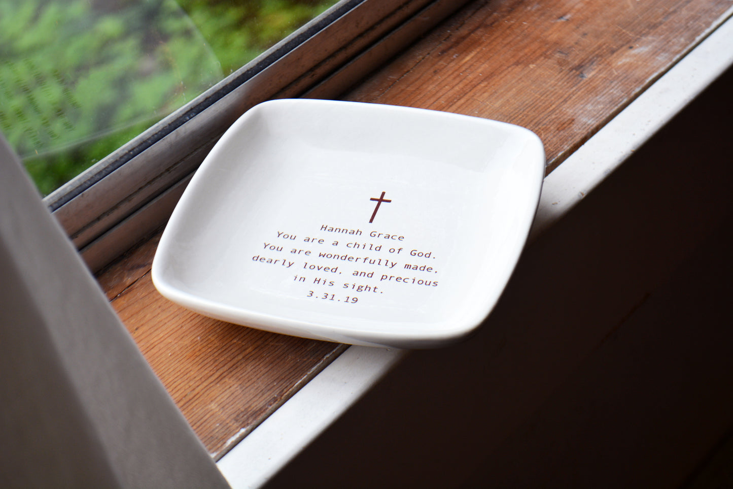 Child of God Personalized Ceramic Keepsake Dish - Baptism & Confirmation Christian Gift Psalm 139