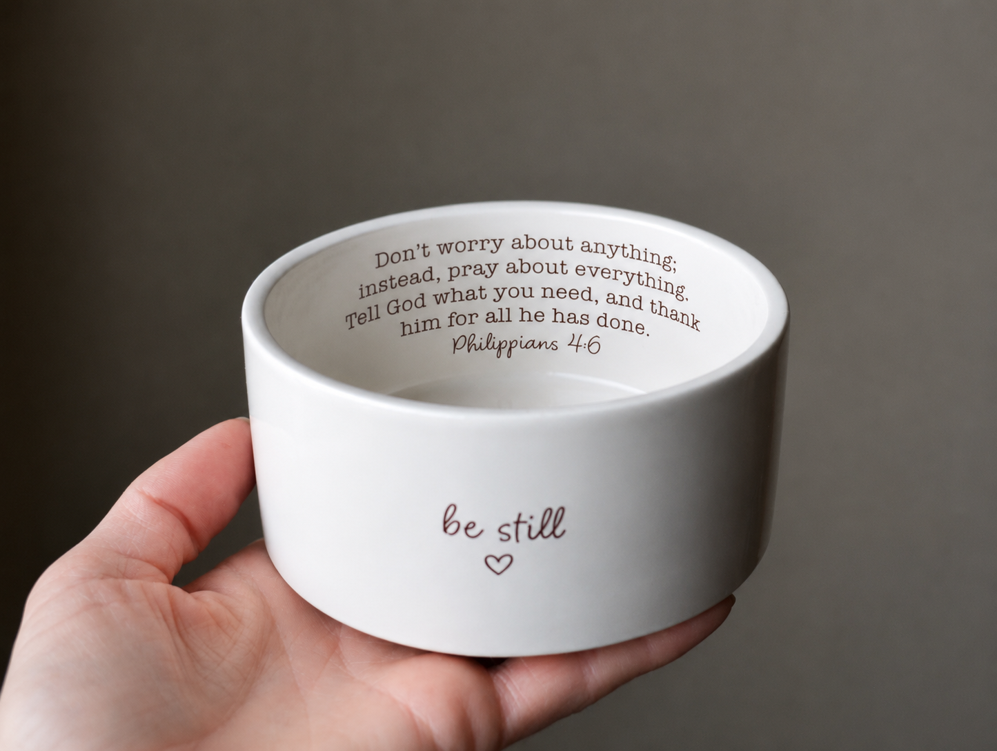 Ceramic Prayer Box with Scripture - Be Still Christian Gift - Bible Verse Encouragement Gift