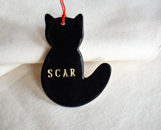 Personalized Black Cat Christmas Ornament - Custom Cat Lover Gift