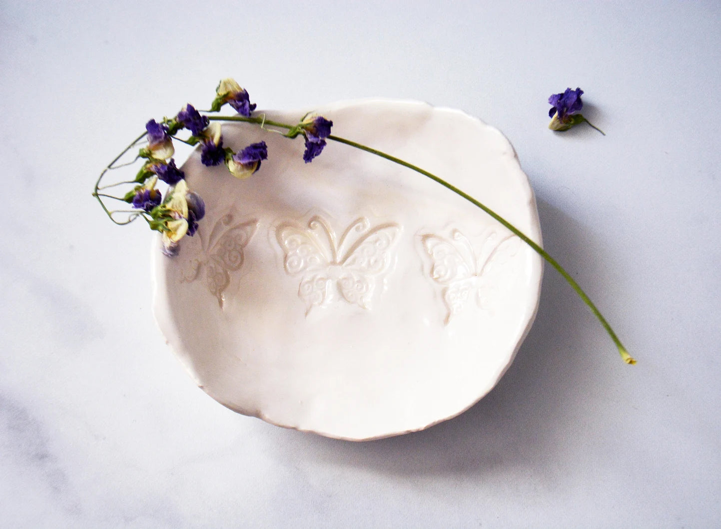 Handmade Butterfly Trinket Dish - Rustic Homegrown Jewelry Holder - Unique Friendship Gift