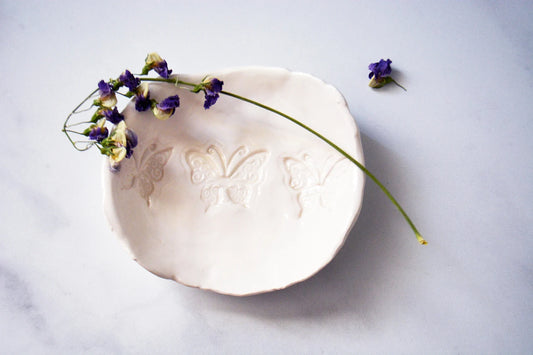 Handmade Butterfly Trinket Dish - Rustic Homegrown Jewelry Holder - Unique Friendship Gift