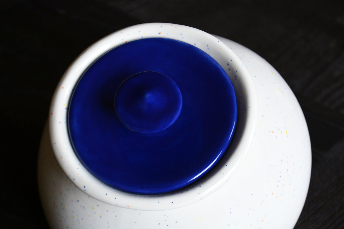 Personalized Round Ceramic Kitchen Cookie Jar with Colored Lid