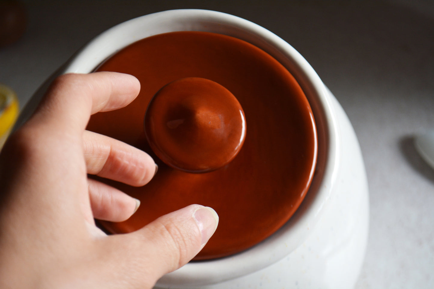 Personalized Round Ceramic Kitchen Cookie Jar with Colored Lid