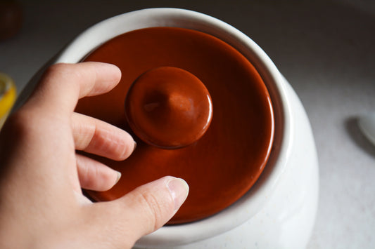 Personalized Round Ceramic Kitchen Cookie Jar with Colored Lid