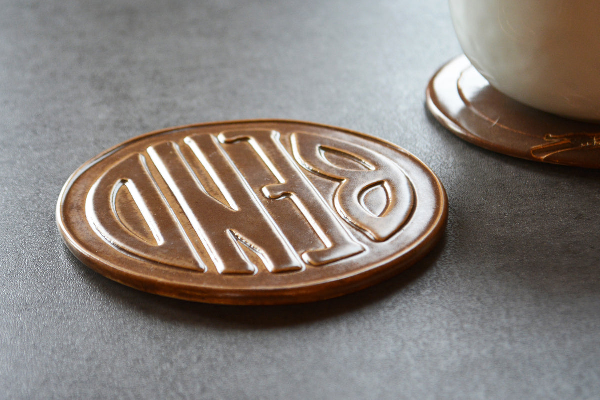 Personalized Ceramic Coasters - Design Your Own Custom Logo or Artwork - Handmade Coaster Set