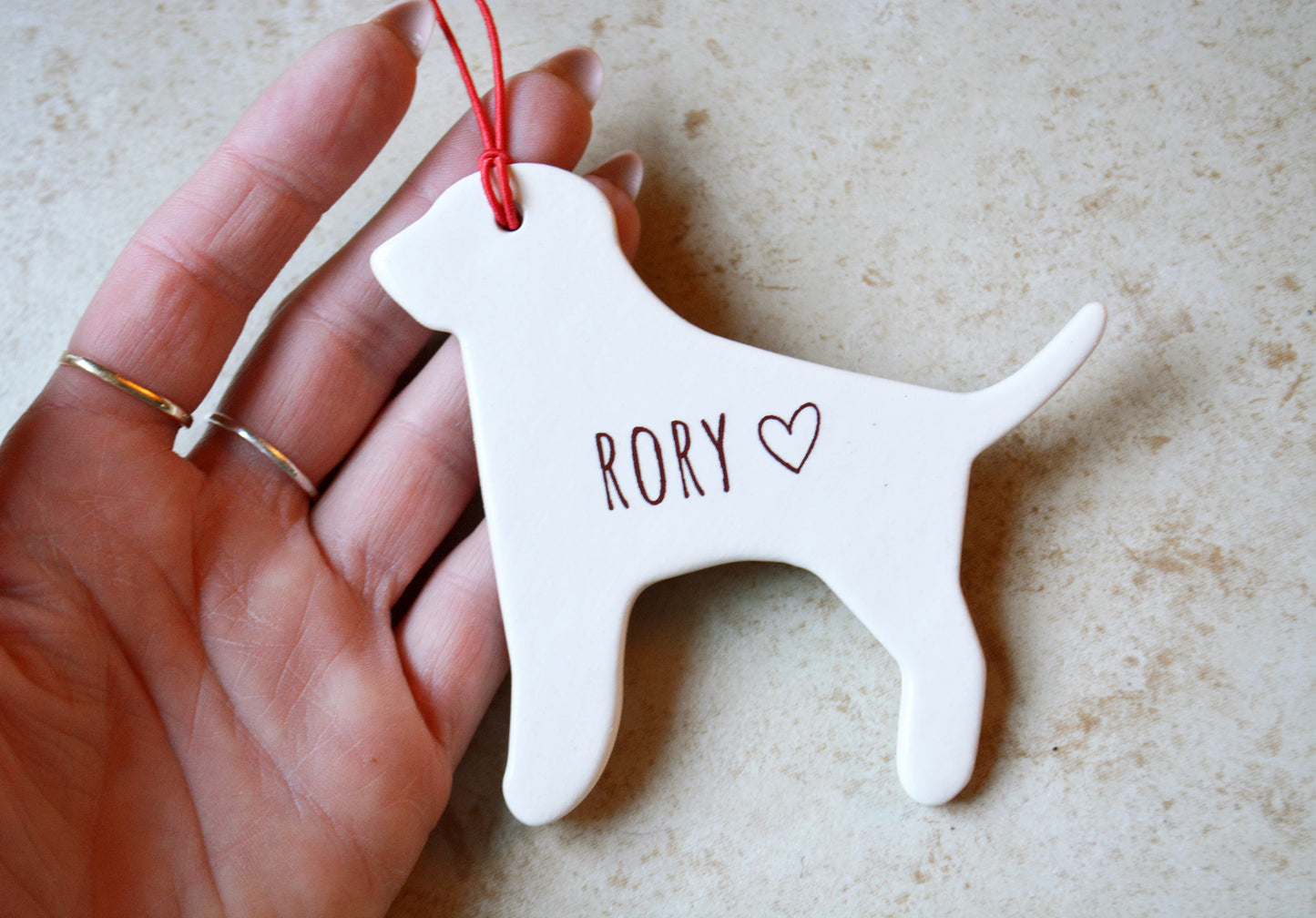 Custom Ceramic Dog Christmas Ornament - Personalized Pet Gift