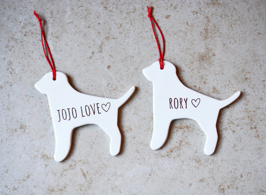 Custom Ceramic Dog Christmas Ornament - Personalized Pet Gift