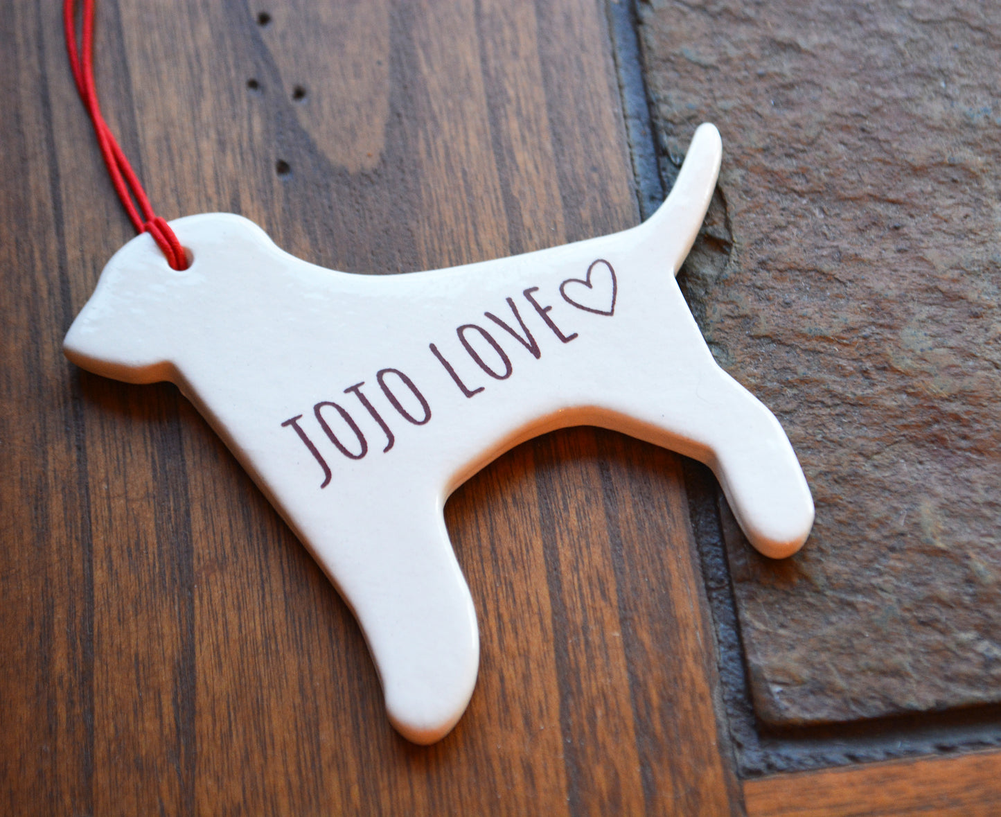 Custom Ceramic Dog Christmas Ornament - Personalized Pet Gift