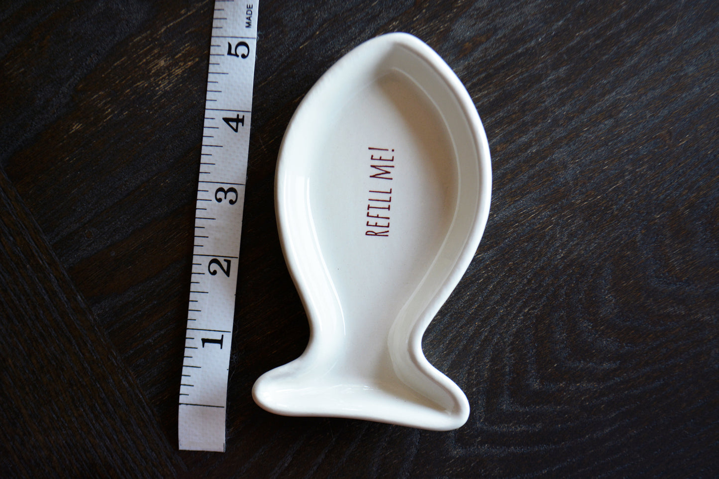 Personalized Ceramic Fish Shaped Cat Dish for Food or Treats - Funny Cat Lover Gift