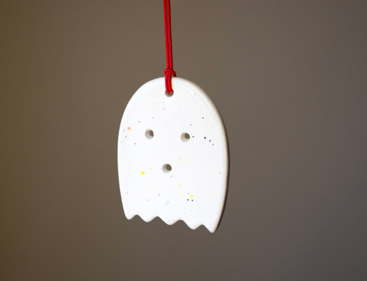 Cute Ghost Halloween Ornaments - Handmade Ceramic Halloween Decorations