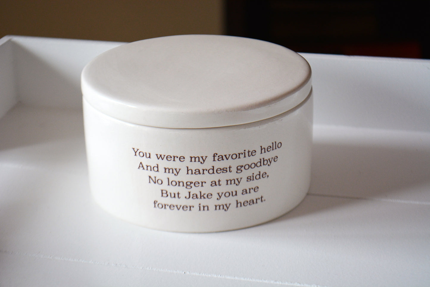 Personalized In Loving Memory Pet Memorial Keepsake Box - Pet Urn Cremation Ash Container