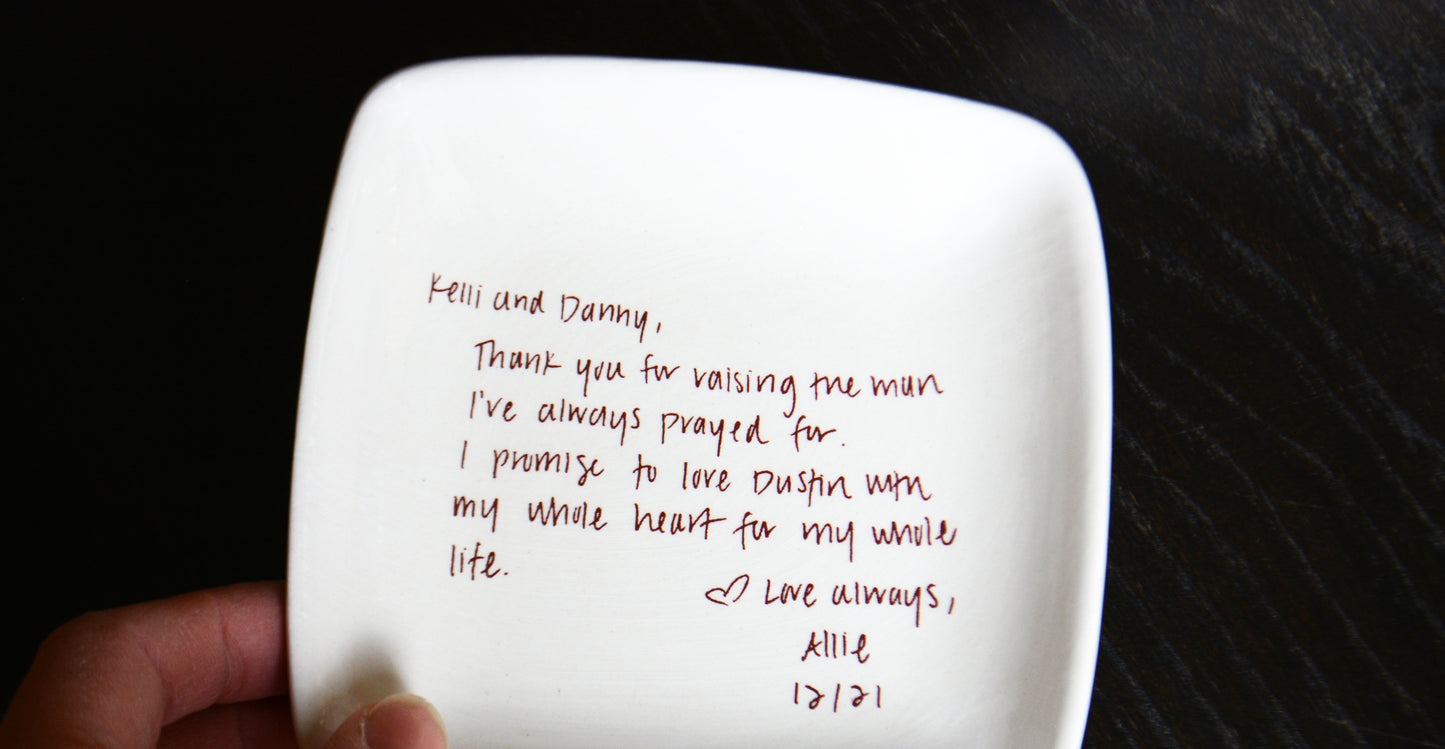 Personalized Photo Jewelry Keepsake Dish - Custom Handwriting Memory Gift