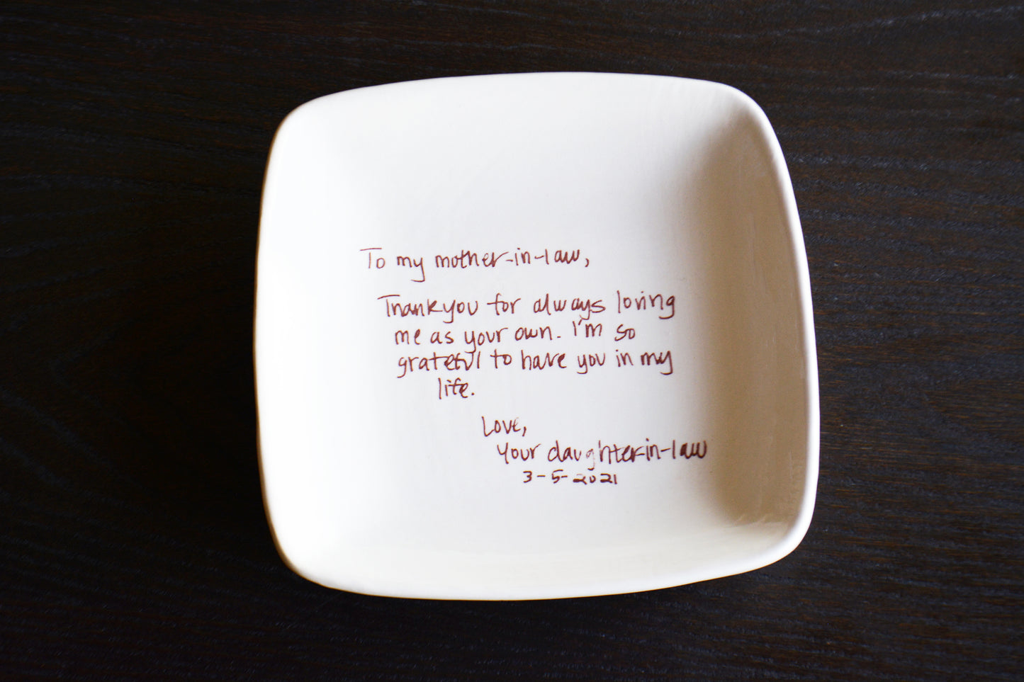 Personalized Photo Jewelry Keepsake Dish - Custom Handwriting Memory Gift