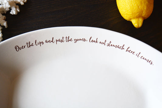 Large Ceramic Platter with Handles and Custom Message