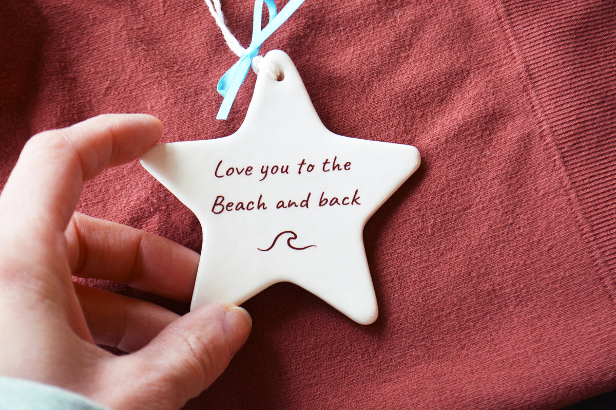 Beach Christmas Ornament - Love You to the Beach and Back Friendship Ornament - Coastal Gift