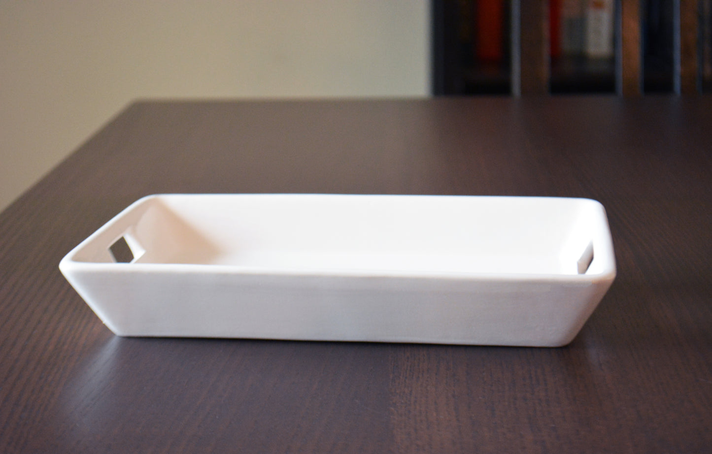 Personalized Rectangular Entryway Catchall Tray - Ceramic Key and Accessory Dish for Dresser, Nightstand, Bathroom or Kitchen