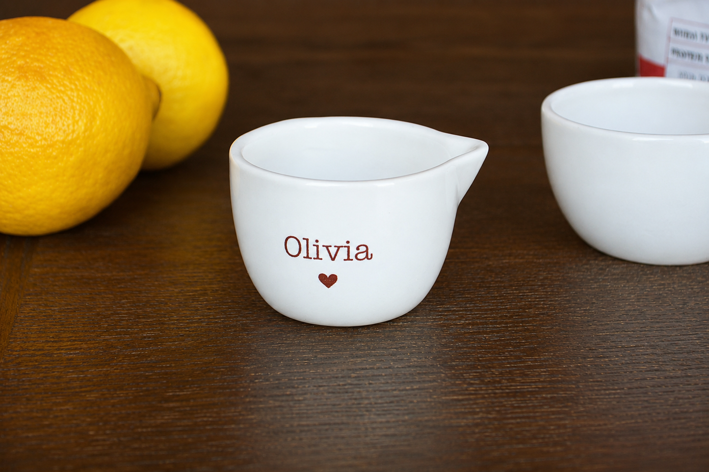 Personalized Ceramic Nesting Measuring Cups Set - Custom Handwritten Gift for Daughter, Bride, Mom or Baking Lover - 1/2 Cup 1/3 Cup 1/4 Cup