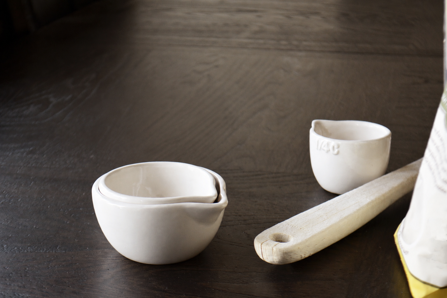 Personalized Ceramic Nesting Measuring Cups Set - Custom Handwritten Gift for Daughter, Bride, Mom or Baking Lover - 1/2 Cup 1/3 Cup 1/4 Cup