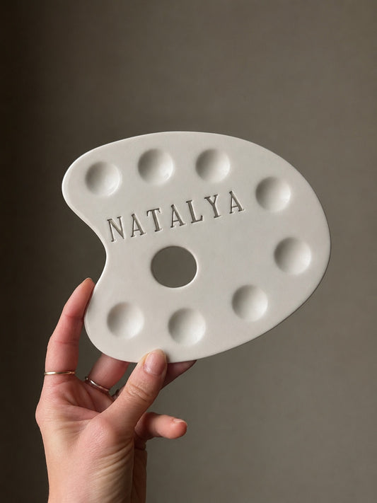 Personalized Handmade Ceramic Paint Palette  - Custom Artist Gift