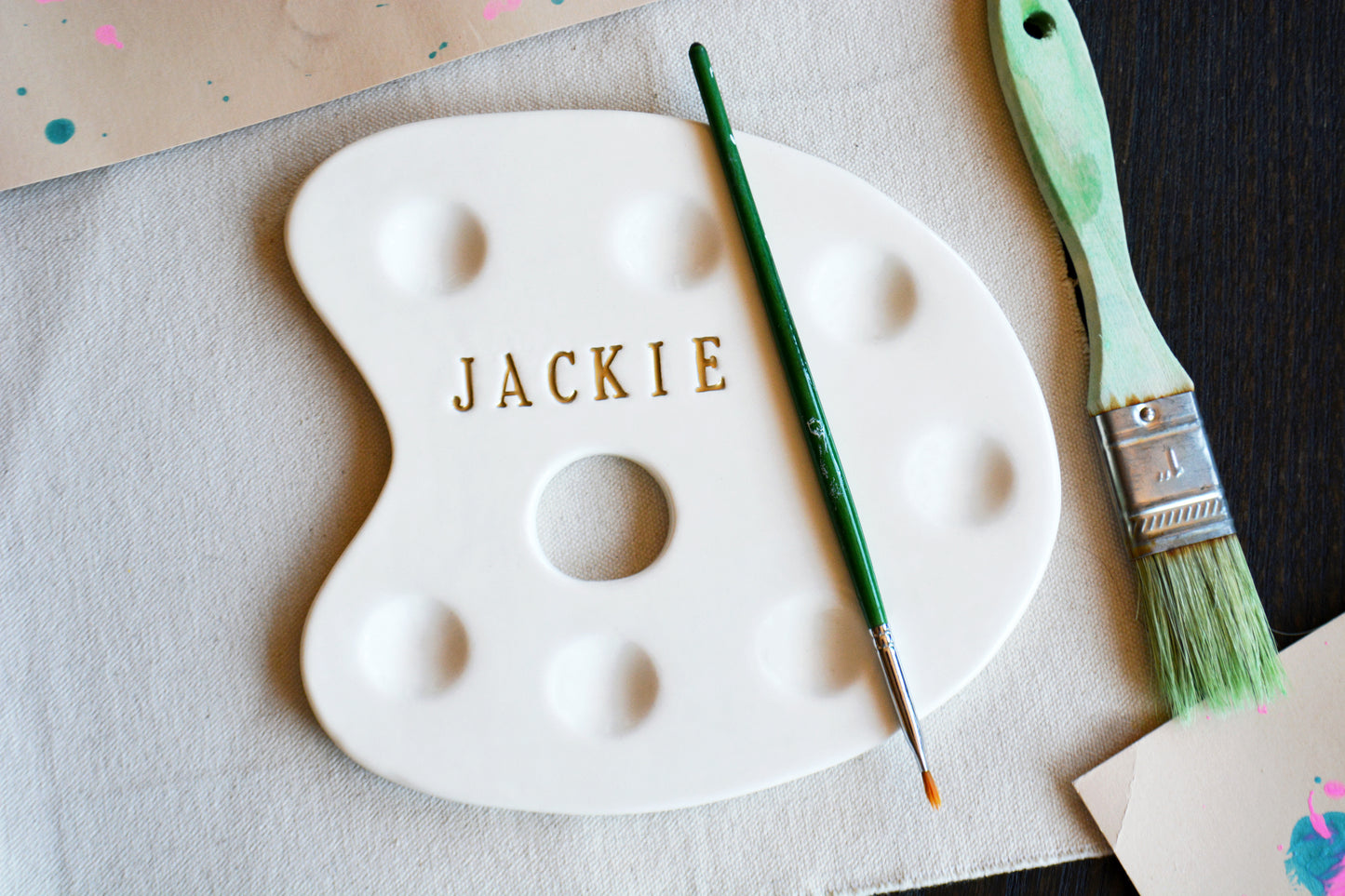 Personalized Handmade Ceramic Paint Palette  - Custom Artist Gift
