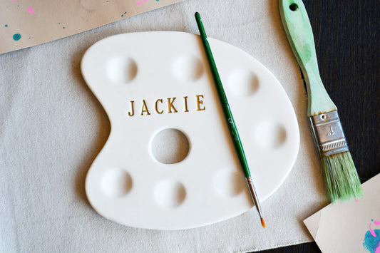 Personalized Handmade Ceramic Paint Palette  - Custom Artist Gift