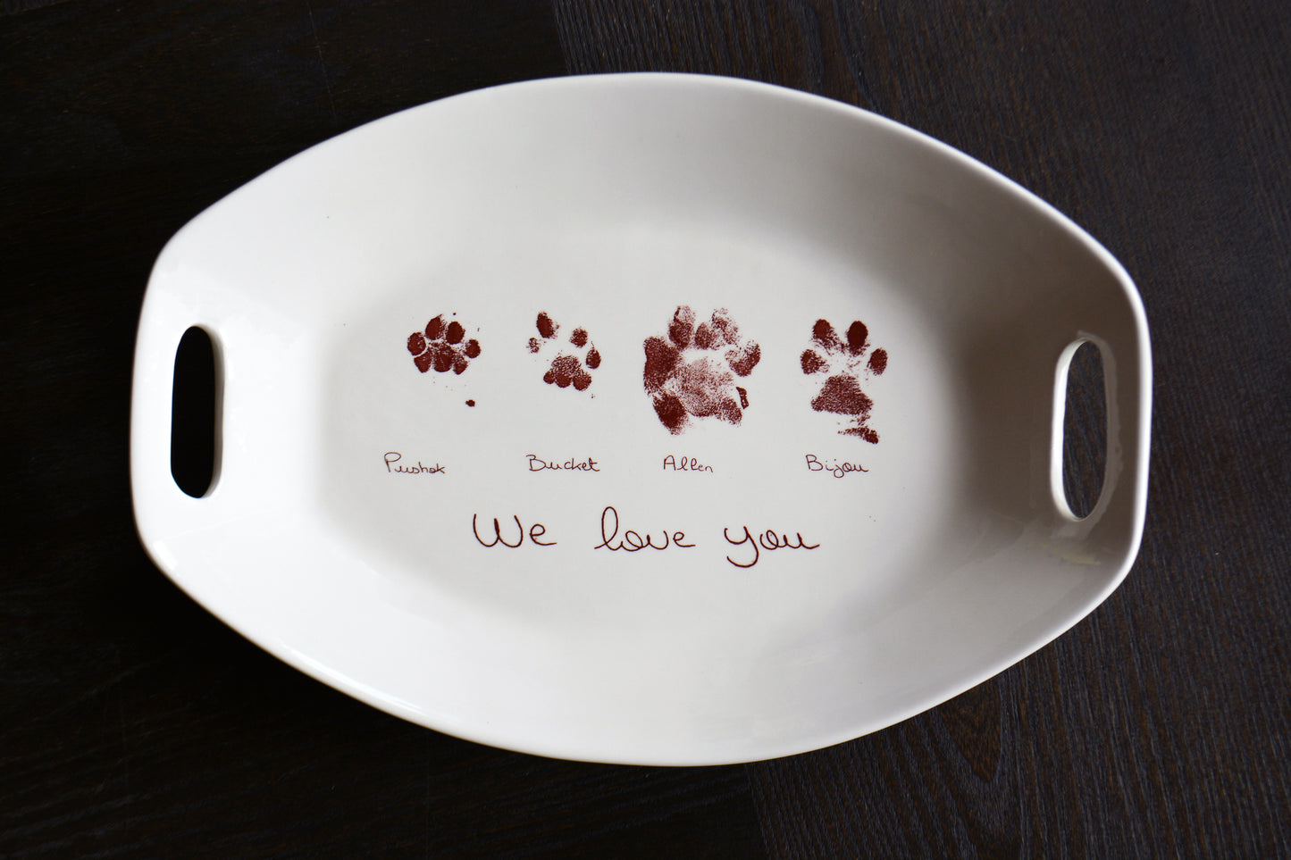Personalized Father's Day BBQ Platter with Handles - Custom Dad Gift