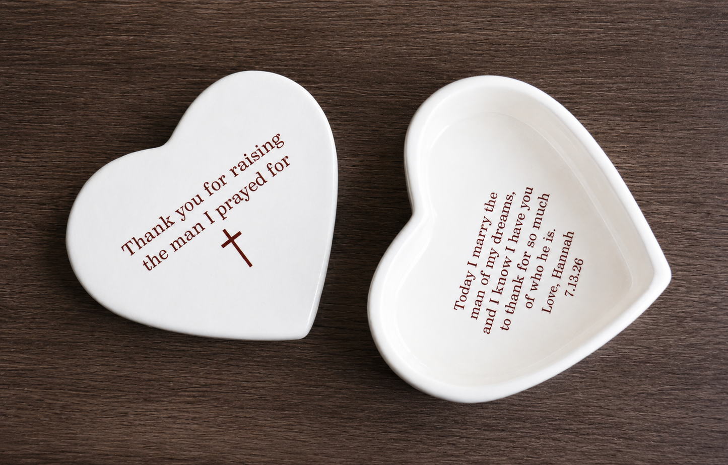 Personalized Heart Keepsake Box - Thank You For Raising The Man I Prayed For Unique Mother-in-Law Religious Wedding Gift