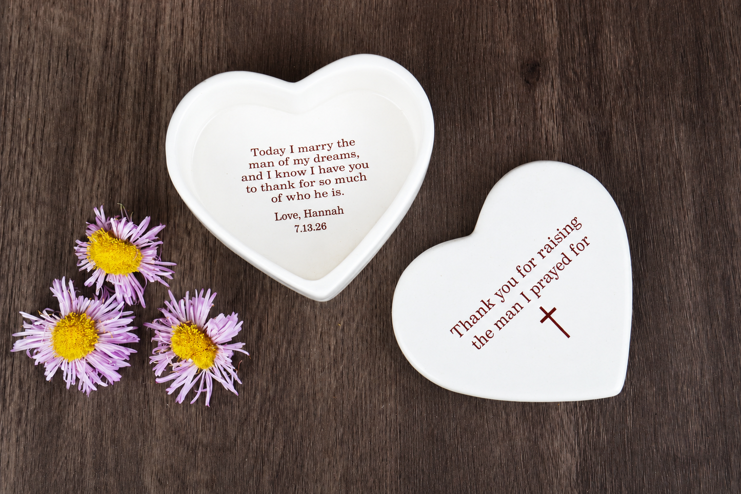 Personalized Heart Keepsake Box - Thank You For Raising The Man I Prayed For Unique Mother-in-Law Religious Wedding Gift