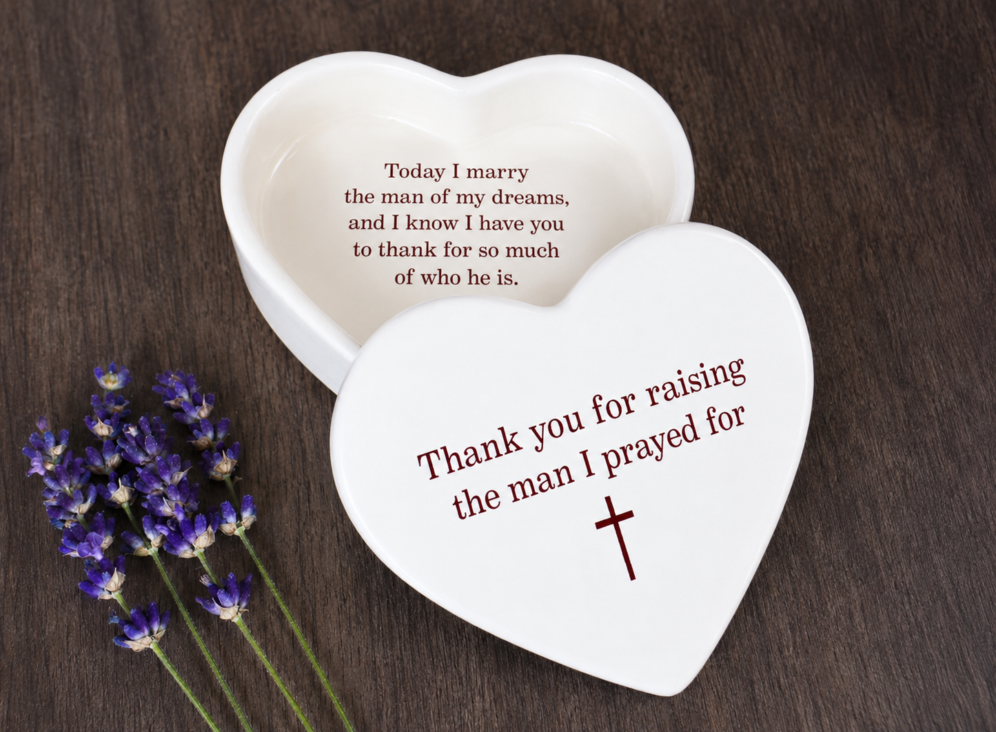 Personalized Heart Keepsake Box - Thank You For Raising The Man I Prayed For Unique Mother-in-Law Religious Wedding Gift