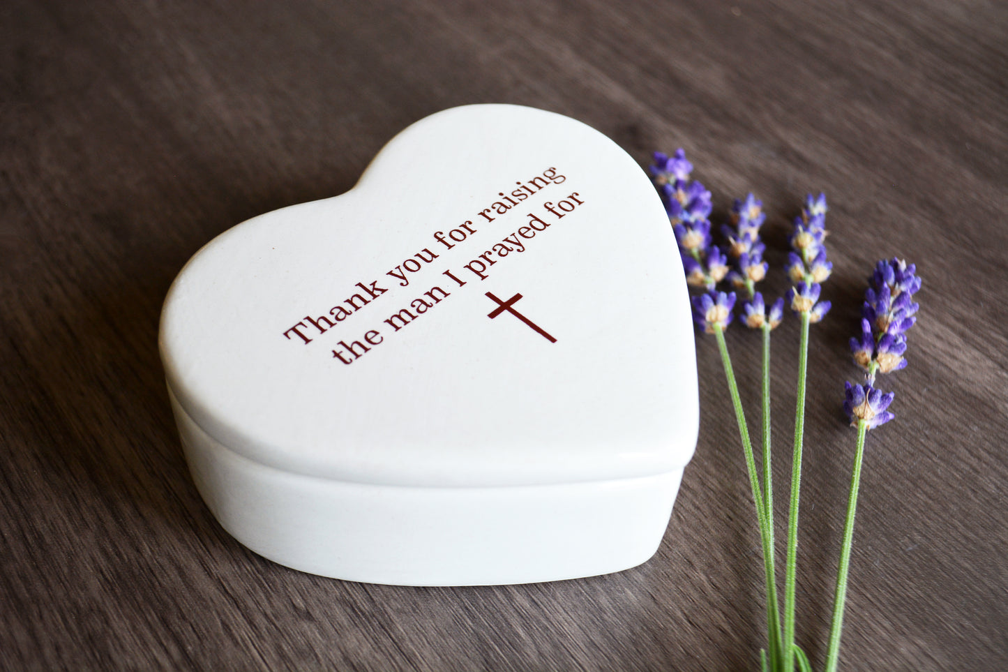 Personalized Heart Keepsake Box - Thank You For Raising The Man I Prayed For Unique Mother-in-Law Religious Wedding Gift