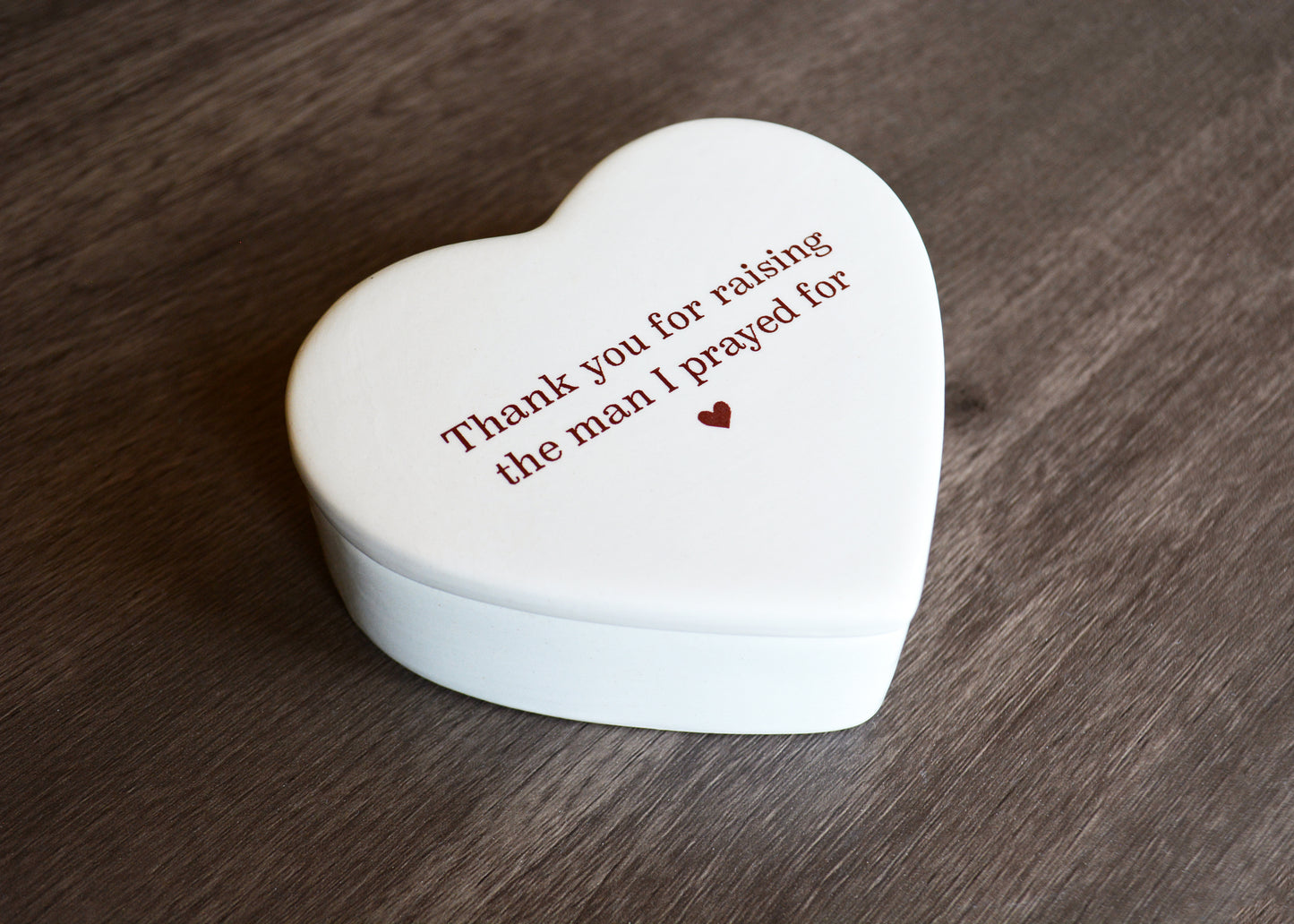 Personalized Heart Keepsake Box - Thank You For Raising The Man I Prayed For Unique Mother-in-Law Religious Wedding Gift