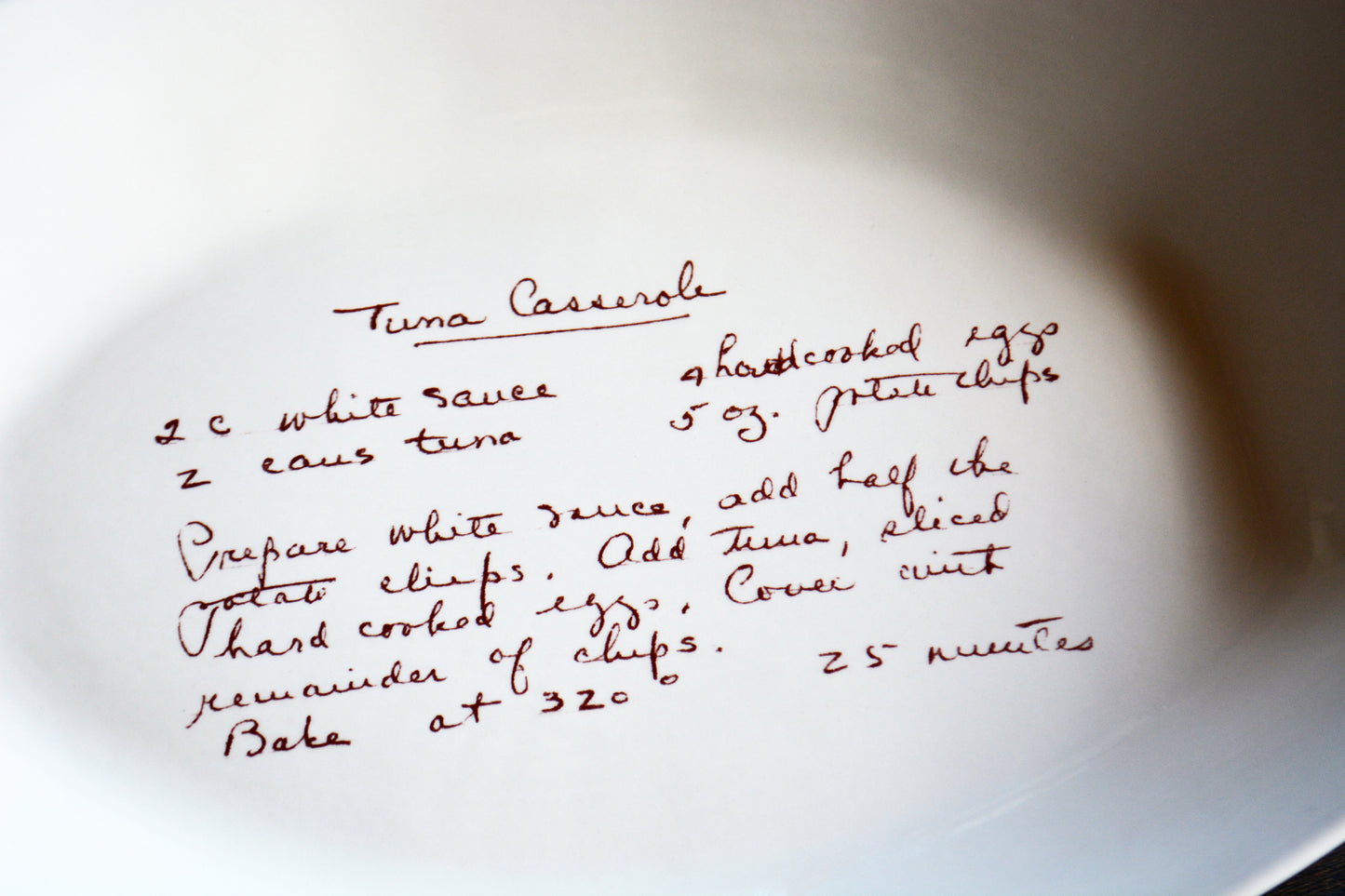 Ceramic Handwritten Recipe Platter with Handles