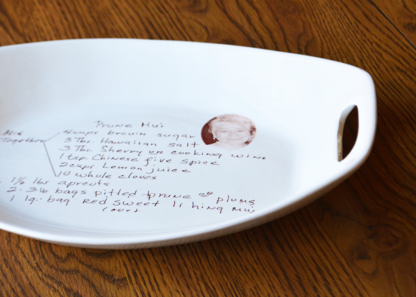 Ceramic Handwritten Recipe Platter with Handles