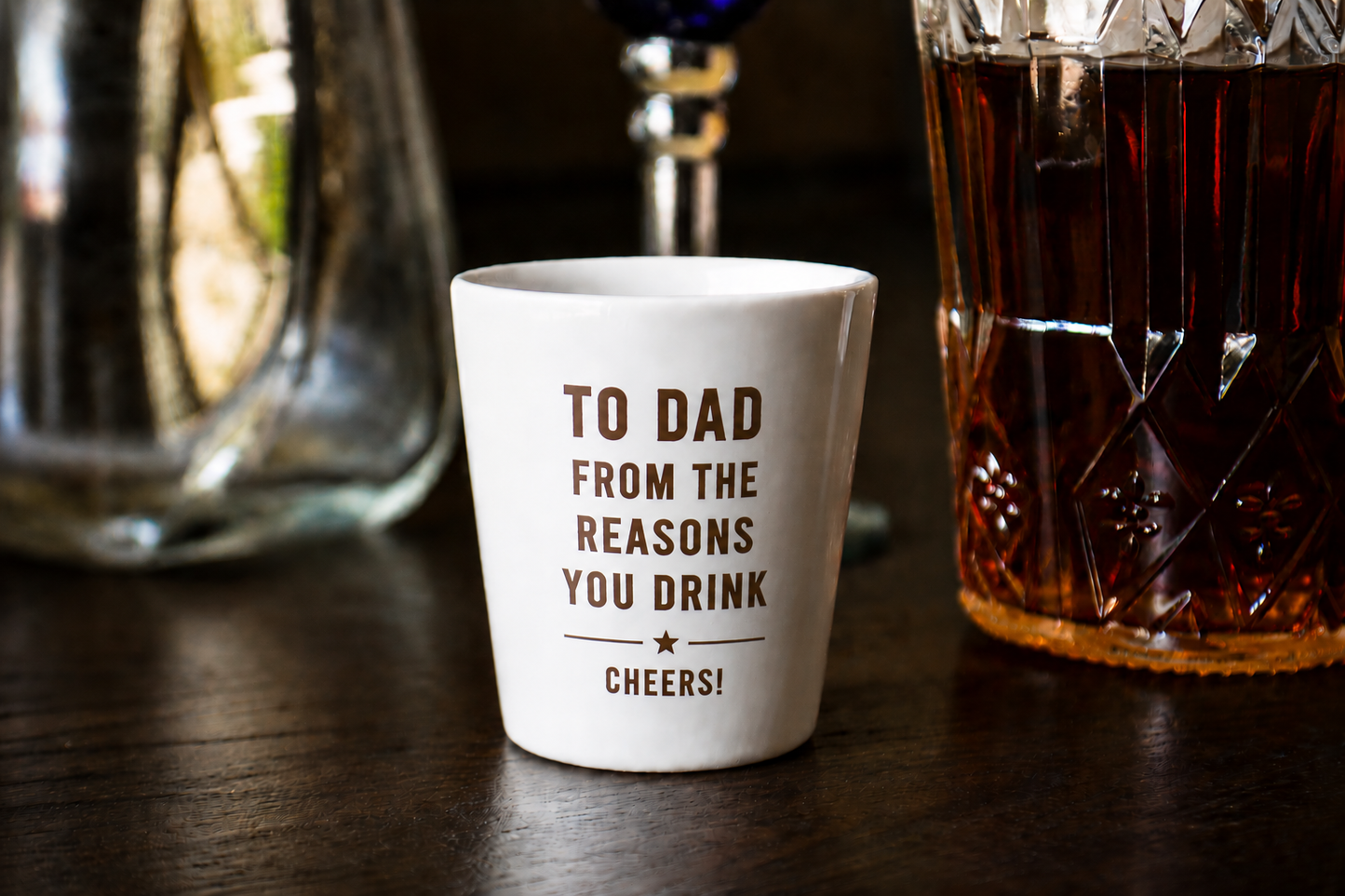 Personalized Ceramic Shot Glass for Dad - Funny Father’s Day Gift From Kids Unique Barware Gift