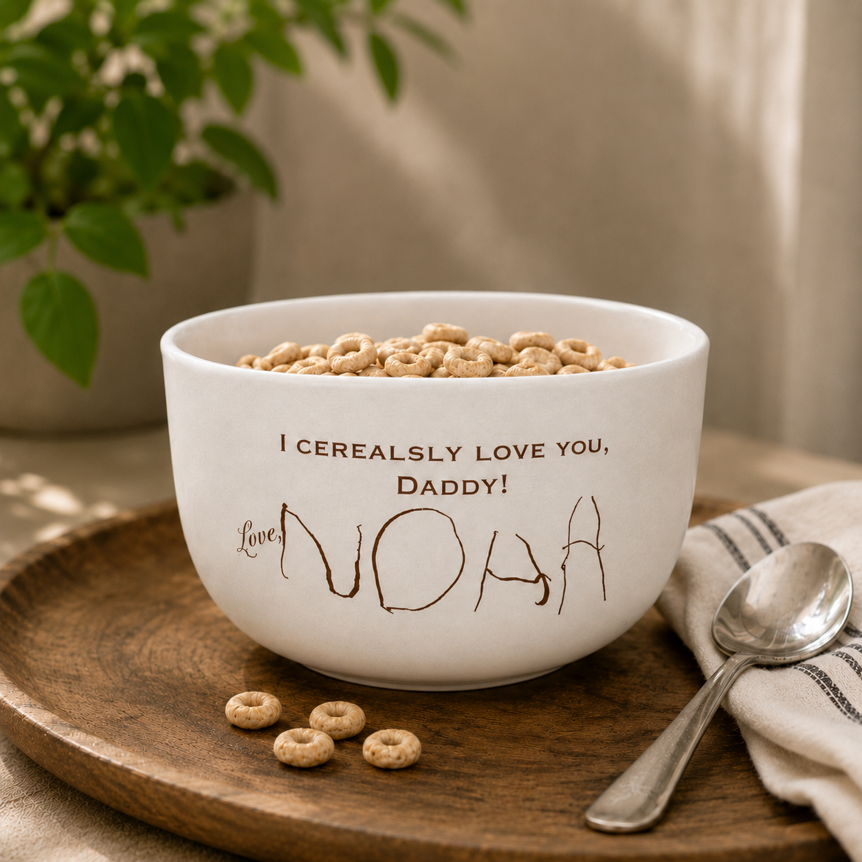 Custom Large Ceramic Soup Bowl with Engraved Handwritten Family Recipe