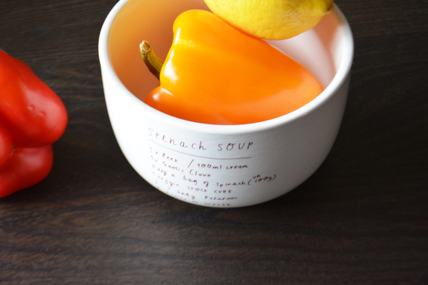 Custom Large Ceramic Soup Bowl with Engraved Handwritten Family Recipe