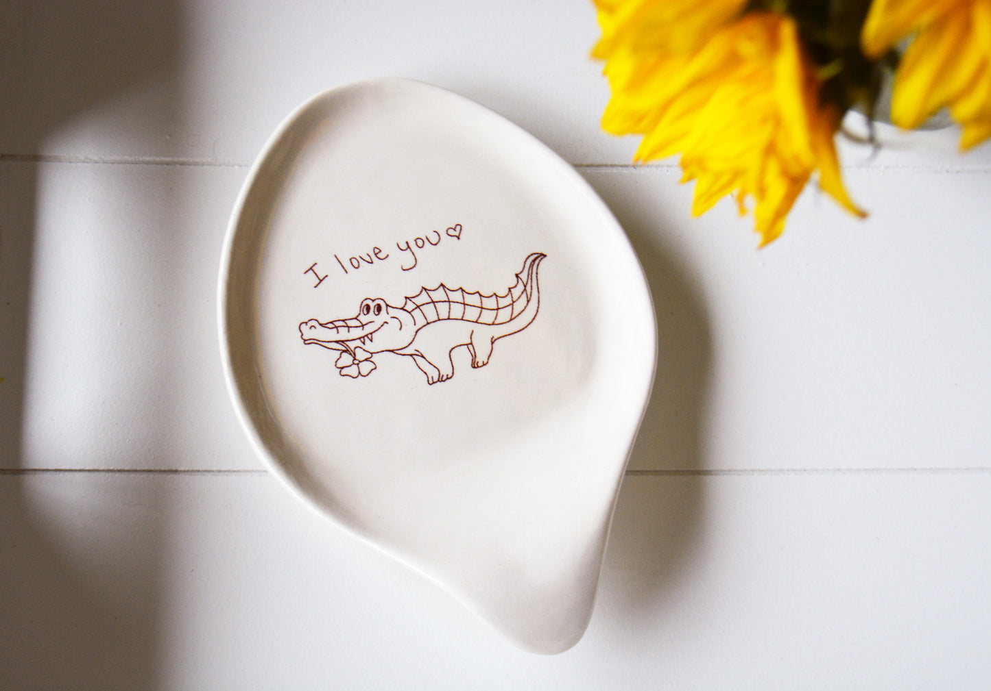 Personalized Ceramic Spoon Rest with Custom Handwritten Message