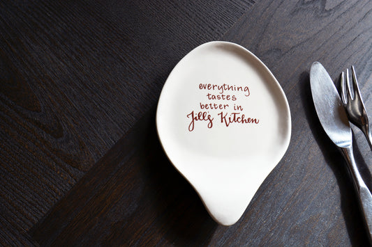 Personalized Ceramic Spoon Rest