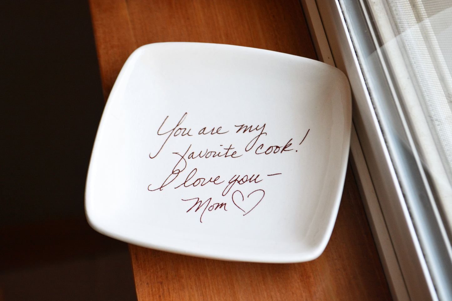 Personalized Photo Jewelry Keepsake Dish - Custom Handwriting Memory Gift