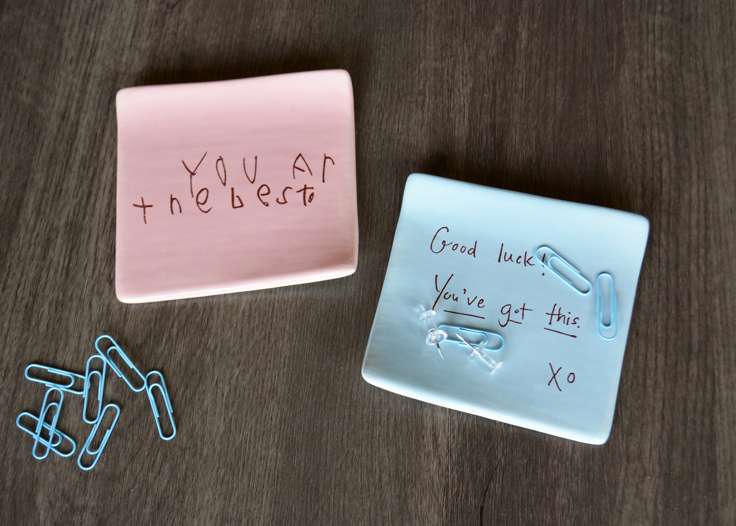 Personalized Ceramic Post-It Sticky Note Dish - Custom Handwritten Keepsake - Unique Handwriting Wedding, Memorial or Friendship Gift