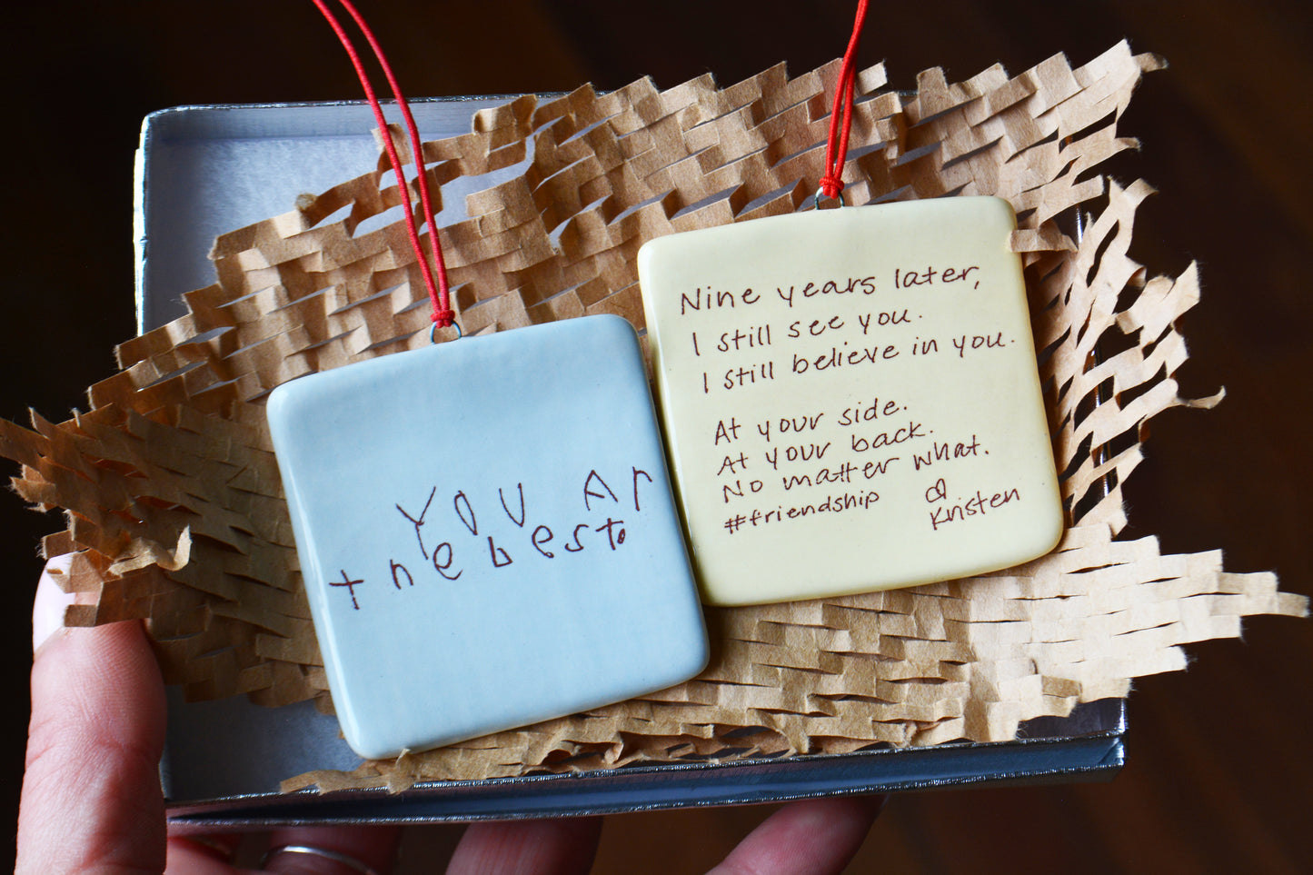 Personalized Post-It Sticky Note Christmas Ornament - Unique Custom Handwritten Keepsake - Handwriting Memorial Ornament