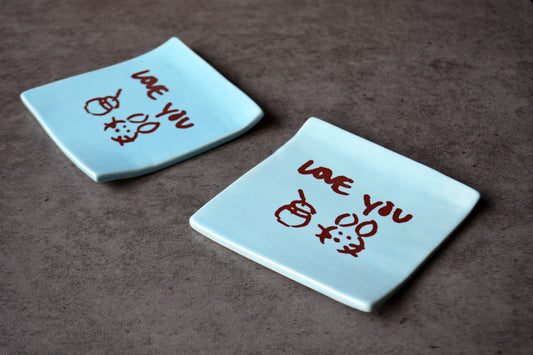 Personalized Ceramic Sticky Note Dish with Custom Handwritten Message